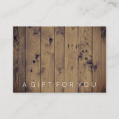 Rustikaler männlicher Geschenkgutschein des Holz-| Rabattkarte (Vorderseite)