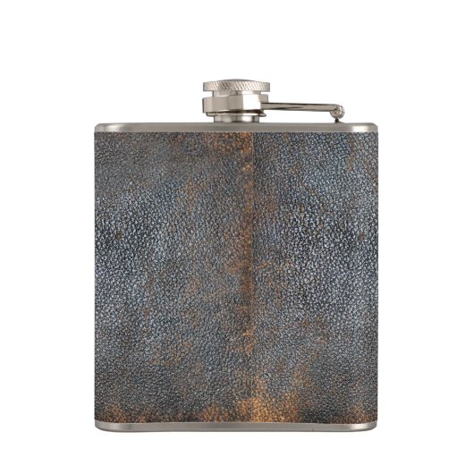 Rustikaler männlicher getragener | Brown Flachmann (Rückseite)