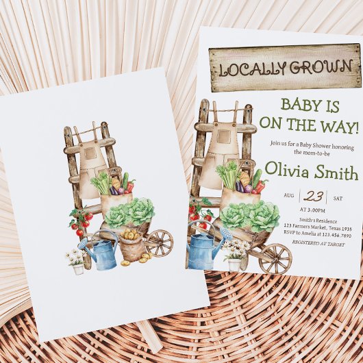 Rustikaler Markt Kinderdusche Einladung