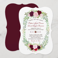 Rustikaler Marsala-Blumenkranz Burgunder Hochzeit