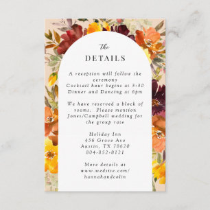 Rustikaler Marsala verbrannter Orange Herbstkranz Begleitkarte