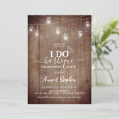 Rustikaler Mason Jar Light I GRILLEN Engagement Pa Einladung (Stehend Vorderseite)