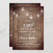 Rustikaler Mason Jar Light I GRILLEN Engagement Pa Einladung (Vorne/Hinten)