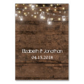 Rustikaler Mason Jar Lights Trendy Modern Tischnummer (Rückseite)