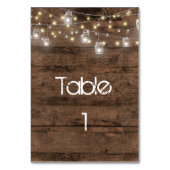 Rustikaler Mason Jar Lights Trendy Modern Tischnummer (Vorderseite)