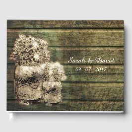Rustikaler Mason Jar mit Babys Atem Gästebuch