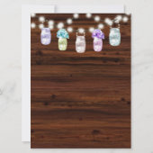 Rustikaler Mason Jar mit Leuchten Save the Date (Rückseite)