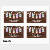 Rustikaler Mason Jar mit Lichtaufkleber Rechteckiger Aufkleber (Blatt)