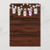 Rustikaler Mason Jar mit Light Wedding Menü Menükarte (Rückseite)