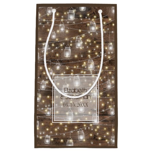 Rustikaler Mason Jar String Lights Romantisch Kleine Geschenktüte (Vorderseite)