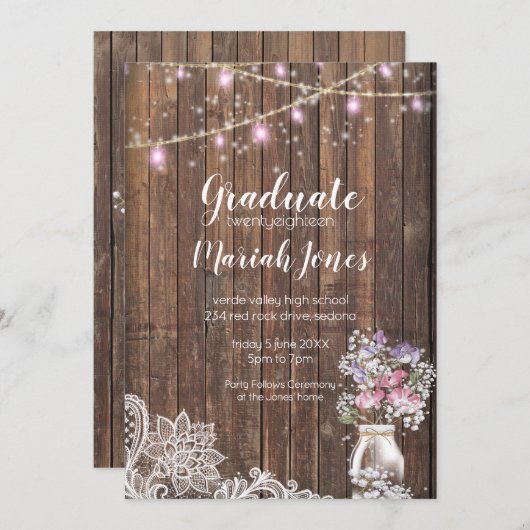 Rustikaler Mason Jar String Lights the BarefootBri Ankündigung (Vorne/Hinten)