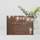 Rustikaler Mason Jar String Lights the BarefootBri Einladung (Stehend Vorderseite)