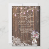 Rustikaler Mason Jar String Lights the BarefootBri Einladung (Vorderseite)