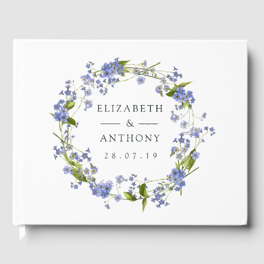 Rustikaler Mason Jar vergesst mich nicht Hochzeit Gästebuch (Vorderseite)