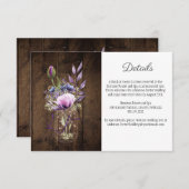 Rustikaler Mason Jar Violet Violet Violett Violett Begleitkarte (Vorne/Hinten)