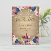 Rustikaler Mason Jar, Weinprobe Save The Date (Stehend Vorderseite)