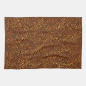 Rustikaler Mauerwerk in Braun- und Goldton Geschirrtuch (Horizontal)