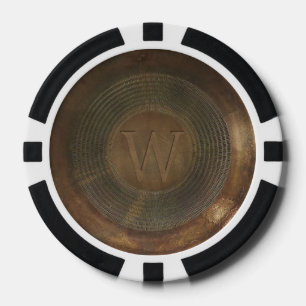 Rustikaler Metall-W-Monogramm-Pokerchip Pokerchips