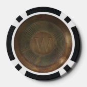 Rustikaler Metall-W-Monogramm-Pokerchip Pokerchips (Rückseite)