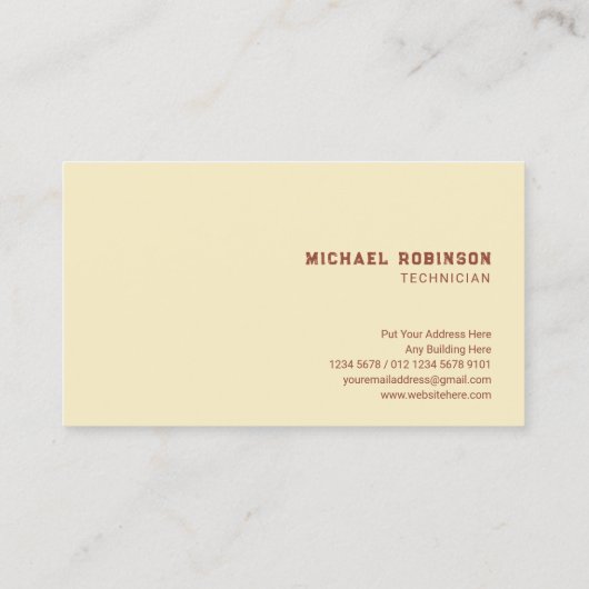 Rustikaler Metallhintergrund Visitenkarte (Rückseite)