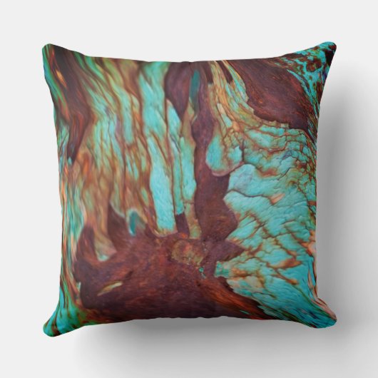 Rustikaler metallischer Rostmaleffekt. Industrieku Kissen (Rückseite)