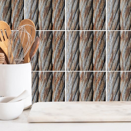 Rustikaler Metalltopf Fliese