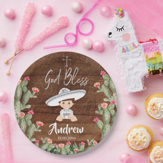 Rustikaler mexikanischer silberner Charro Pappteller (Party)