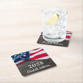 Rustikaler militärischer Abschluss - Patriotische  Rechteckiger Pappuntersetzer (Vor Ort)