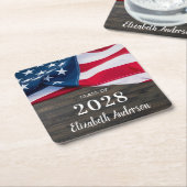 Rustikaler militärischer Abschluss - Patriotische  Rechteckiger Pappuntersetzer (angewinkelt)