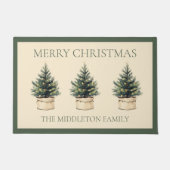 Rustikaler Minimal Weihnachtsbaum Urlaub Personali Fußmatte (Vorderseite)