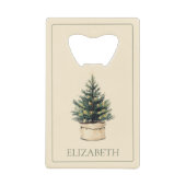 Rustikaler Minimaler Weihnachtsbaum Geldbeutel Flaschenöffner (Vorderseite)