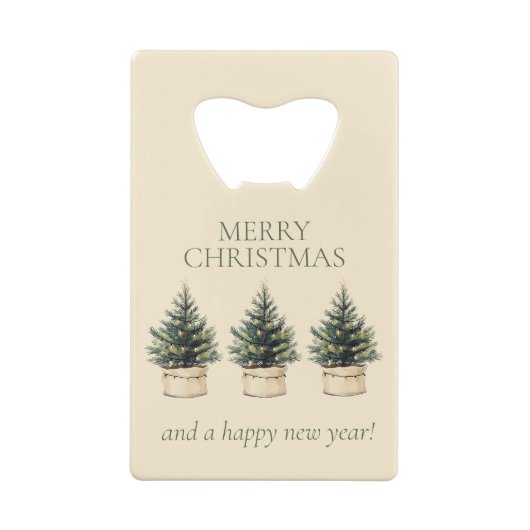 Rustikaler Minimaler Weihnachtsbaum Geldbeutel Flaschenöffner (Rückseite)