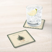 Rustikaler Minimaler Weihnachtsbaum Rechteckiger Pappuntersetzer (Vor Ort)