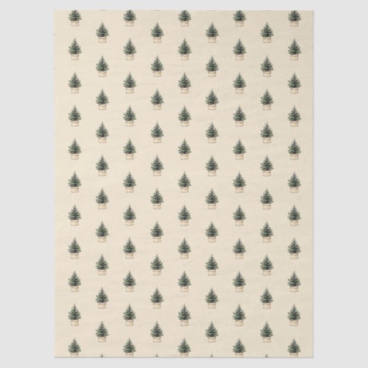 Rustikaler Minimaler Weihnachtsbaum Seidenpapier (Vorderseite)