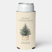 Rustikaler Minimaler Weihnachtsbaum Selters Dosenkühler (Seltzer Rückseite)