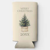 Rustikaler Minimaler Weihnachtsbaum Selters Dosenkühler (Rückseite)