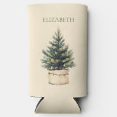 Rustikaler Minimaler Weihnachtsbaum Selters Dosenkühler (Vorderseite)