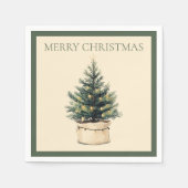 Rustikaler Minimaler Weihnachtsbaum Serviette (Vorderseite)