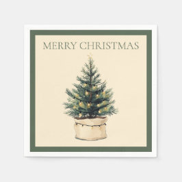 Rustikaler Minimaler Weihnachtsbaum Serviette