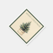 Rustikaler Minimaler Weihnachtsbaum Serviette (Ecke)