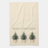 Rustikaler Minimaler Weihnachtsbaumurlaub Geschirrtuch (Vertikal)
