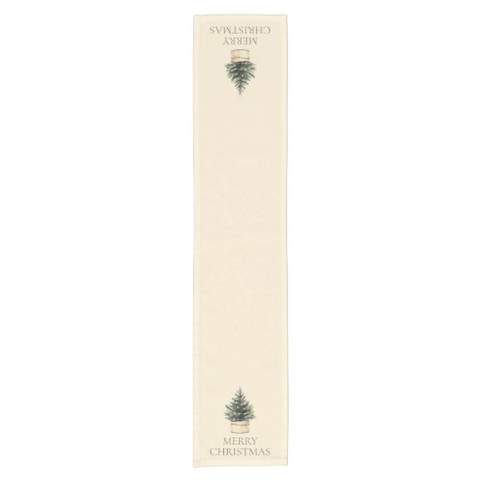 Rustikaler Minimaler Weihnachtsbaumurlaub Kurzer Tischläufer (Vorderseite)