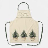 Rustikaler Minimaler Weihnachtsbaumurlaub Schürze (Vorderseite)