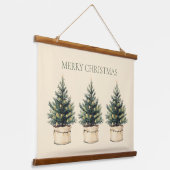 Rustikaler Minimaler Weihnachtsbaumurlaub Wandteppich Mit Holzrahmen (Gewinkelt)