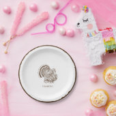 Rustikaler Minimalistisch-brauner Erntedank Pappteller (Party)