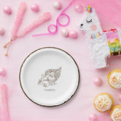 Rustikaler Minimalistisch-brauner Erntedank Pappteller (Party)