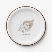 Rustikaler Minimalistisch-brauner Erntedank Pappteller (Vorderseite)