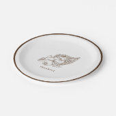 Rustikaler Minimalistisch-brauner Erntedank Pappteller (Schrägansicht)