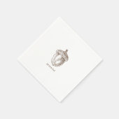 Rustikaler Minimalistisch-brauner Erntedank Serviette (Ecke)