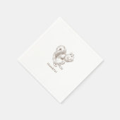 Rustikaler Minimalistisch-brauner Erntedank Serviette (Ecke)